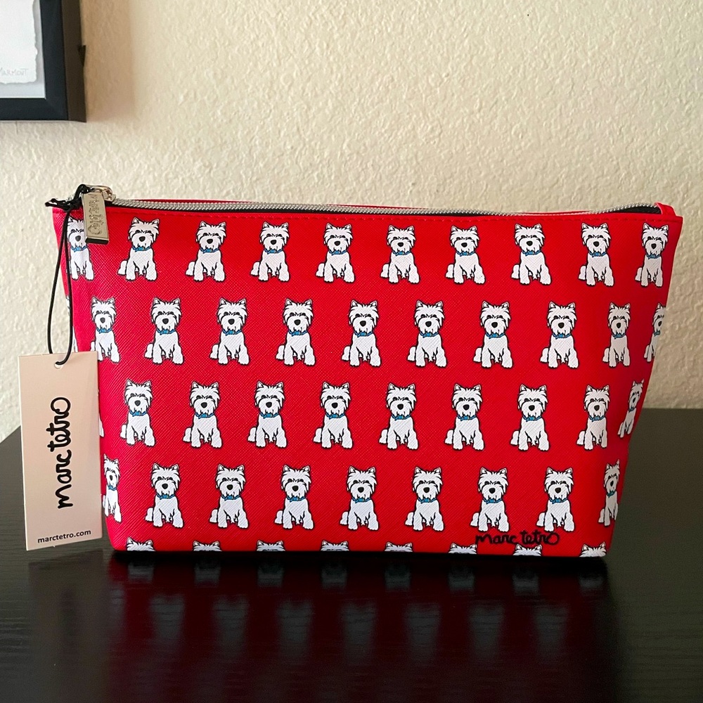 Marc Tetro Westie Dog Print Large Cosmetic Bag 

Brand New, Unused, With Tags